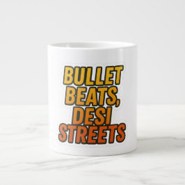 Caneca De Café Grande Bullet Beats, Desi Streets – Punjabi Biker Mug Des