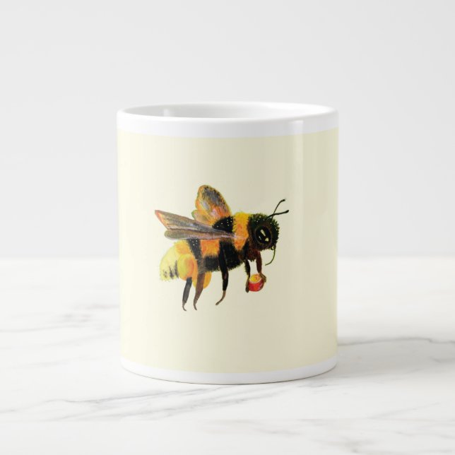 Caneca De Café Grande Bumble Bee reúne Néctar e Pólen (Frente)