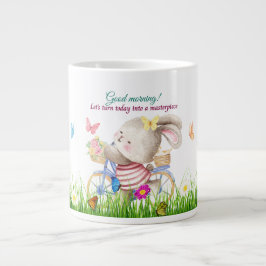 Caneca De Café Grande Bunny Morning Bike Mug
