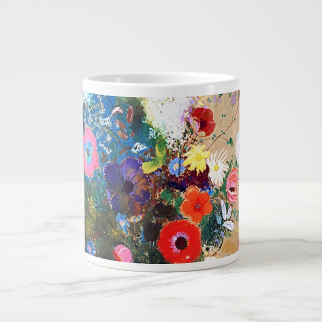 Caneca De Café Grande Buquê de flores por Odilon Redon (Frente)