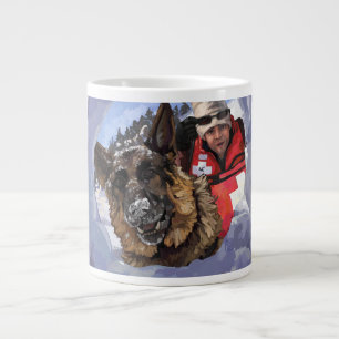 Caneca De Café Grande Busca e resgate alemães de Shepard na neve