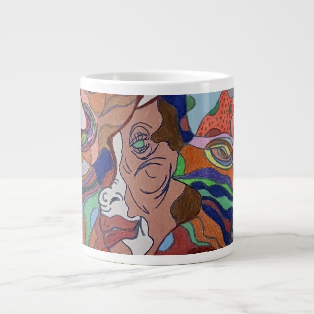 Caneca De Café Grande Butterfly Leaf Portrait Specialty Mug (Frente)