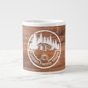 Caneca De Café Grande Cabana de Campo Casa de Madeira Nome da Família