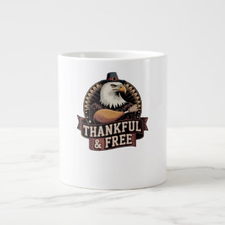 Caneca De Café Grande Cabeça de Águia Ousada Agradecida e Livre Gráfico