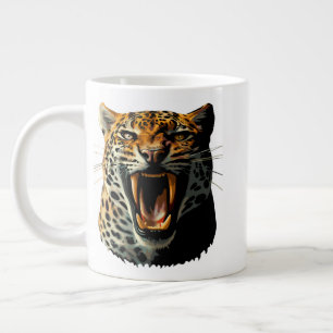 Caneca De Café Grande Cabeça de ataque com picos-leopardo