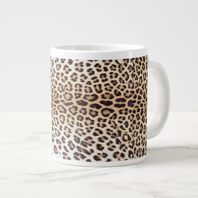 Caneca De Café Grande Cabelo-leopardo (Frente Esquerda)