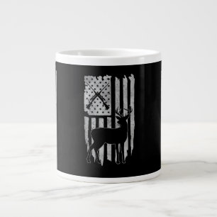 Caneca De Café Grande Caça ao Veado com Bandeira Americana Patriota Home