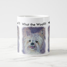 CANECA DE CAFÉ GRANDE CACHORRINHO BRANCO MIX DE YORKSHIRE FOFO