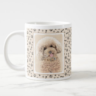 Caneca De Café Grande Cachorro Arte Poodle Miniatura Brinquedo Marrom Cr