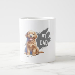 Caneca De Café Grande Cachorro de Puppy do Pai 1 Personalizado