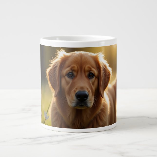 Caneca De Café Grande Cachorro do ouro (Frente)