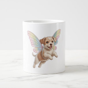 Caneca De Café Grande Cachorro Fofo com Asas de Fada Brilhantes — Animal