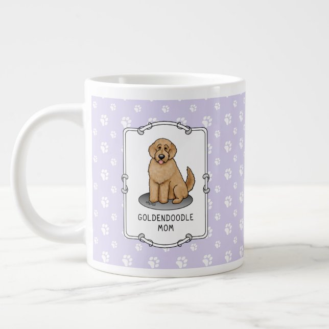 Caneca De Café Grande Cachorro Mãe Doodle Mãe (ouro vermelha) Cachorro M (Esquerda)