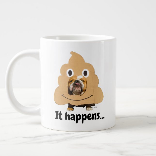 Caneca De Café Grande Cachorro no cocô Emoji Costume (Esquerda)