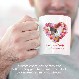 Caneca De Café Grande Cachorro Personalizado, Gato, Foto do Pet no Dia d