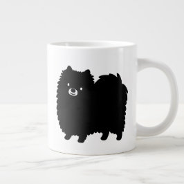 Caneca De Café Grande Cachorro Pomerano Negro-Cachorro