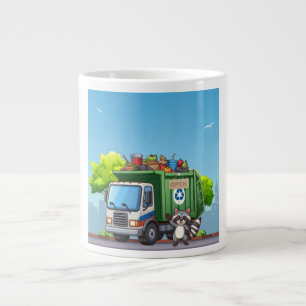 Caneca De Café Grande Cachorro simpático e caminhão de "comida"