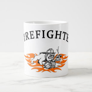 Caneca De Café Grande Cachorro Touro de Bombeiro Duro