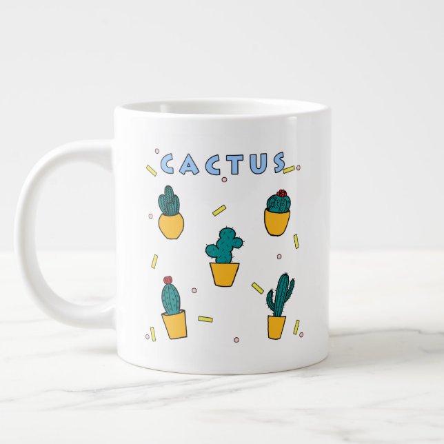 Caneca De Café Grande Cactus (Esquerda)