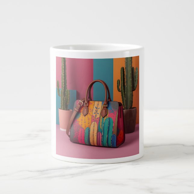 Caneca De Café Grande Cactus-Based Vegan Leather Supple Texture (Frente)