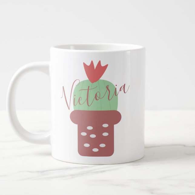 Caneca De Café Grande Cactus Pott Dot Pote Name Giant Coffee Mug (Esquerda)
