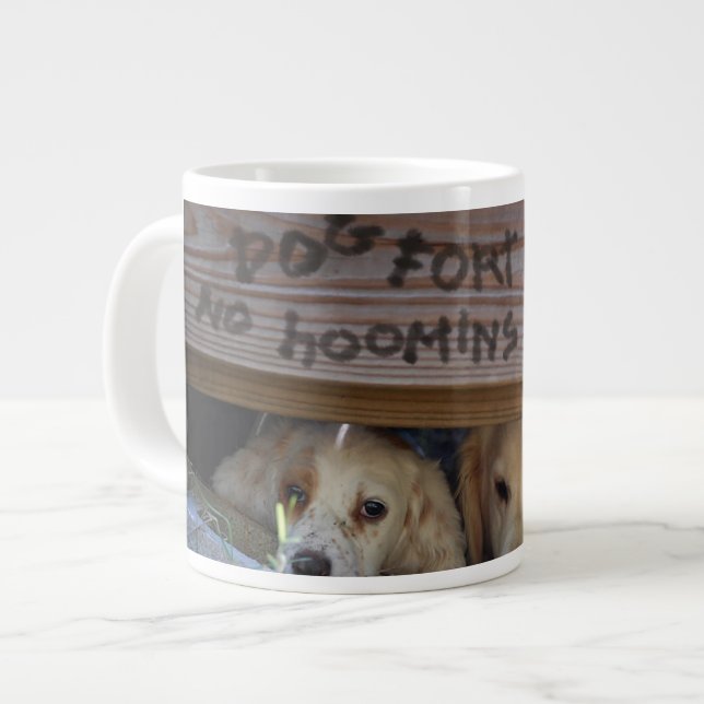 Caneca De Café Grande Cães e cachorros em Forte Cão (Frente Esquerda)