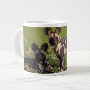 Caneca De Café Grande Cães Selvagens Africanos na Tanzânia
