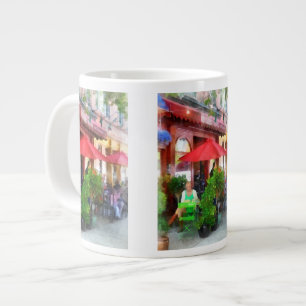Caneca De Café Grande Café ao Ar Livre com Guarda-chuvas Vermelhos