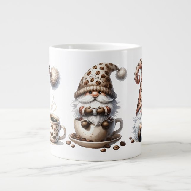 Caneca De Café Grande Café Bean Gnomos Jumbo Mug (Frente)