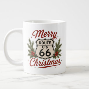 Caneca De Café Grande Café da Manhã de Natal da Rota 66