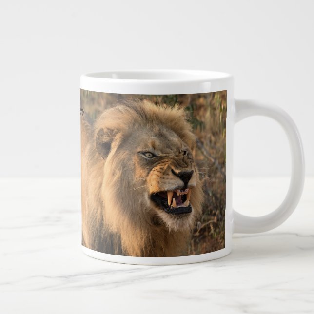 Caneca De Café Grande Café da Manhã LION Antes de Personalizar Nome (Direita)