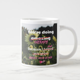 Caneca De Café Grande Café De Girassol Branco, Mata De Mamã Engraçada