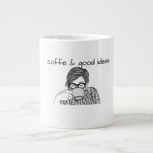 Caneca De Café Grande cafe de ideas (Frente)