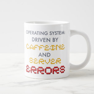Caneca De Café Grande Café de Programador Engraçado e Erros de Servidor