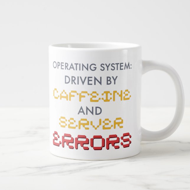 Caneca De Café Grande Café de Programador Engraçado e Erros de Servidor (Direita)