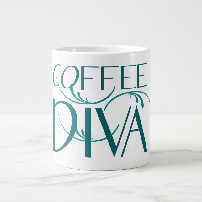 Caneca De Café Grande Café Diva Jumbo Mug (Frente)