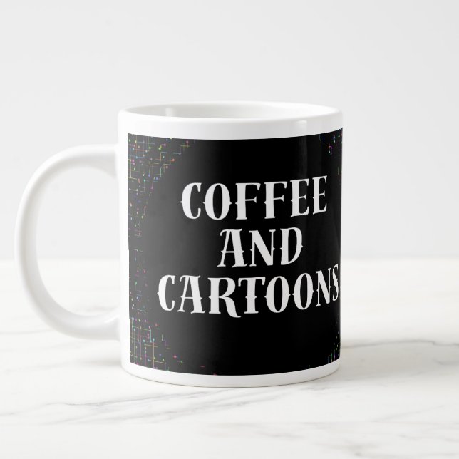 Caneca De Café Grande Café e Desenhos Animados (Esquerda)