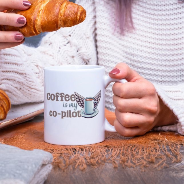 Caneca De Café Grande Café é meu copiloto (Criador carregado)