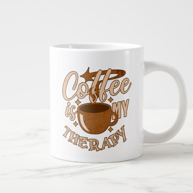 Caneca De Café Grande Café é minha Terapia (Direita)