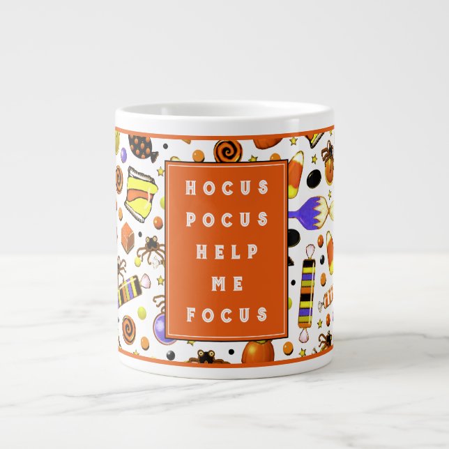 Caneca De Café Grande Café engraçado de Halloween (Frente)