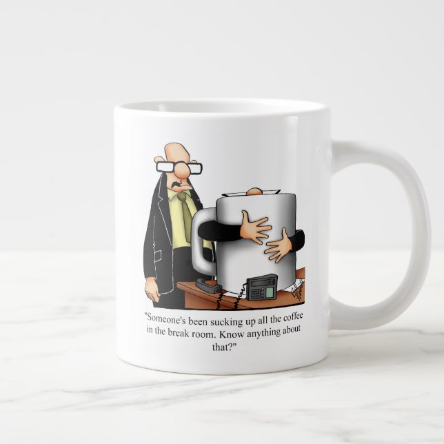 Caneca De Café Grande Café Engraçado Trabalha Humor Mug Para Ele (Direita)
