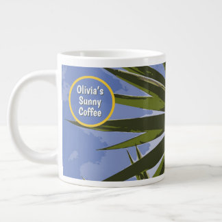 Caneca De Café Grande Café Ensolarado Personalizado Tropical Yucca