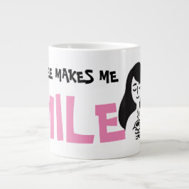 Caneca De Café Grande Café Fofo Me Faz Sorrir Meme
