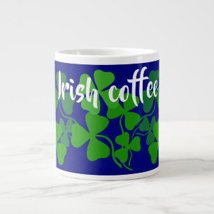 Caneca De Café Grande Café irlandês, azul, rocha de champanhe da Irlanda