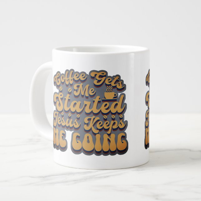 Caneca De Café Grande Café me dá início (Frente Esquerda)