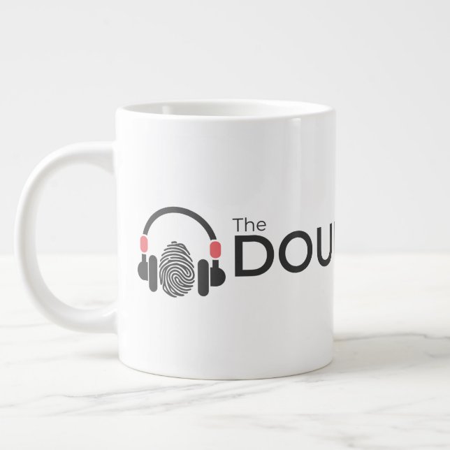 Caneca De Café Grande Café Mug - Podcast de loop duplo (Esquerda)