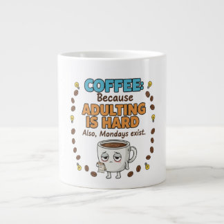 Caneca De Café Grande Café Porque Ser Adulto é Difícil