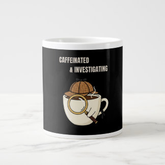 Caneca De Café Grande Cafeinado & Investigando | Café Mistério Aconchega