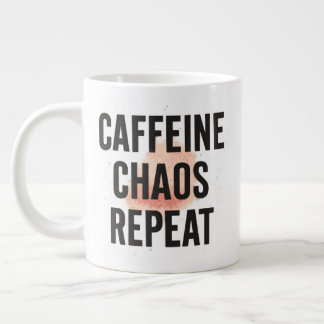 Caneca De Café Grande Caffeine. Chaos. Repeat. – Neon Cyberpunk Coffee M