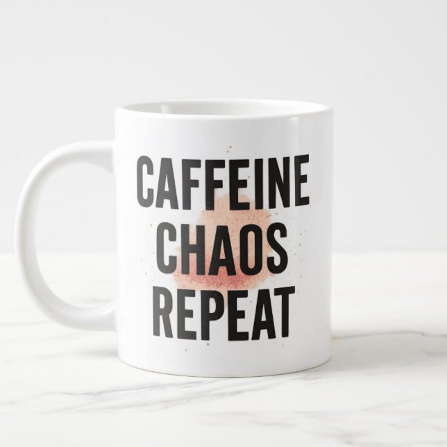 Caneca De Café Grande Caffeine. Chaos. Repeat. – Neon Cyberpunk Coffee M (Esquerda)